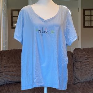 Adonna Blue Short Sleeve Sleep Top